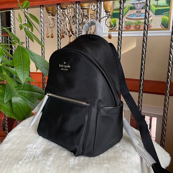 ‼️SOLD‼️ Kate Spade Medium Backpack in Black ✨♠️ - Picture 6 of 13